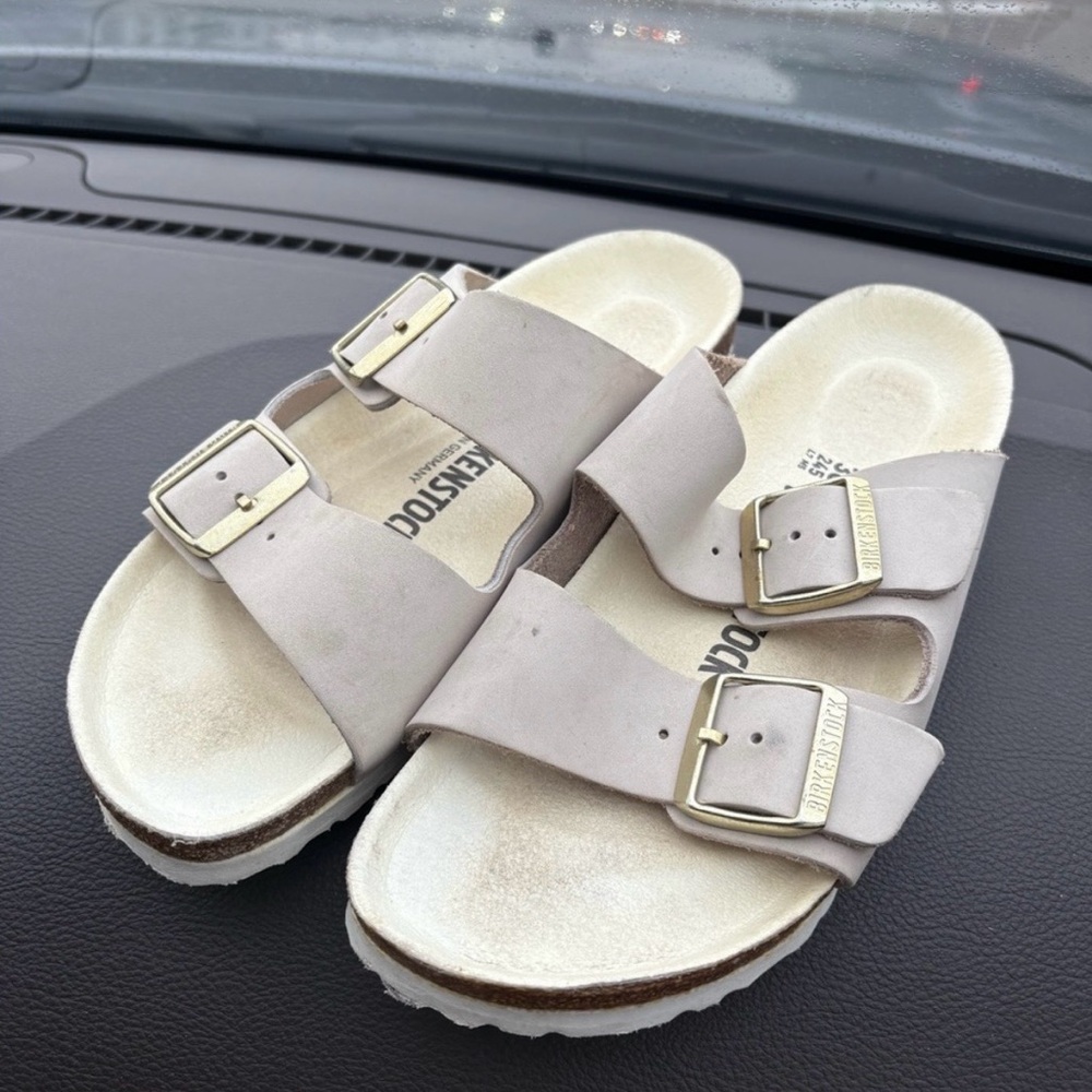 Birkenstock Sandals with Gold Buckles